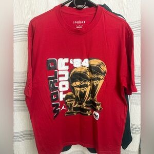 🏀 Jordan Red Short-Sleeve 'World Tour '84' Graphic Tee